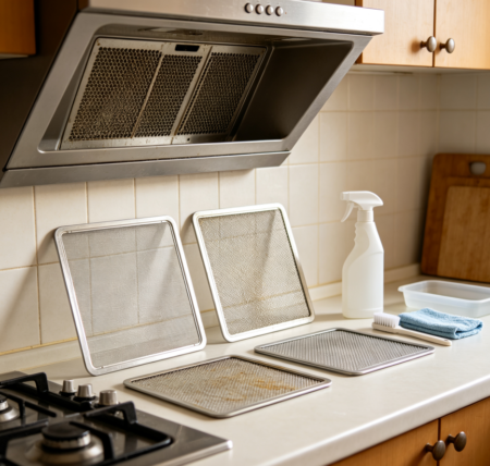 Range hood filter replacement and cleaning