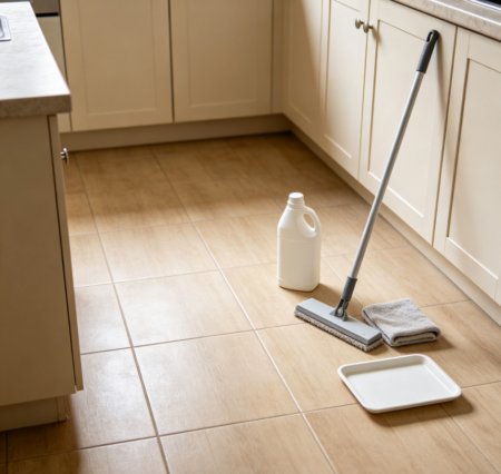 Anti-slip treatment for kitchen floors