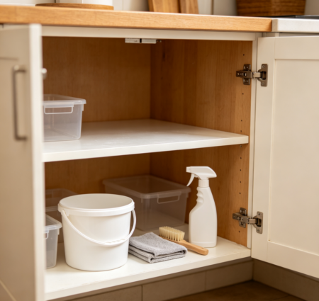 Cleaning of interior cabinet shelves