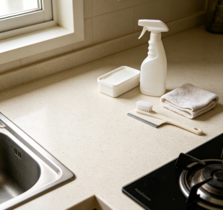 Removal of stubborn stains from countertops